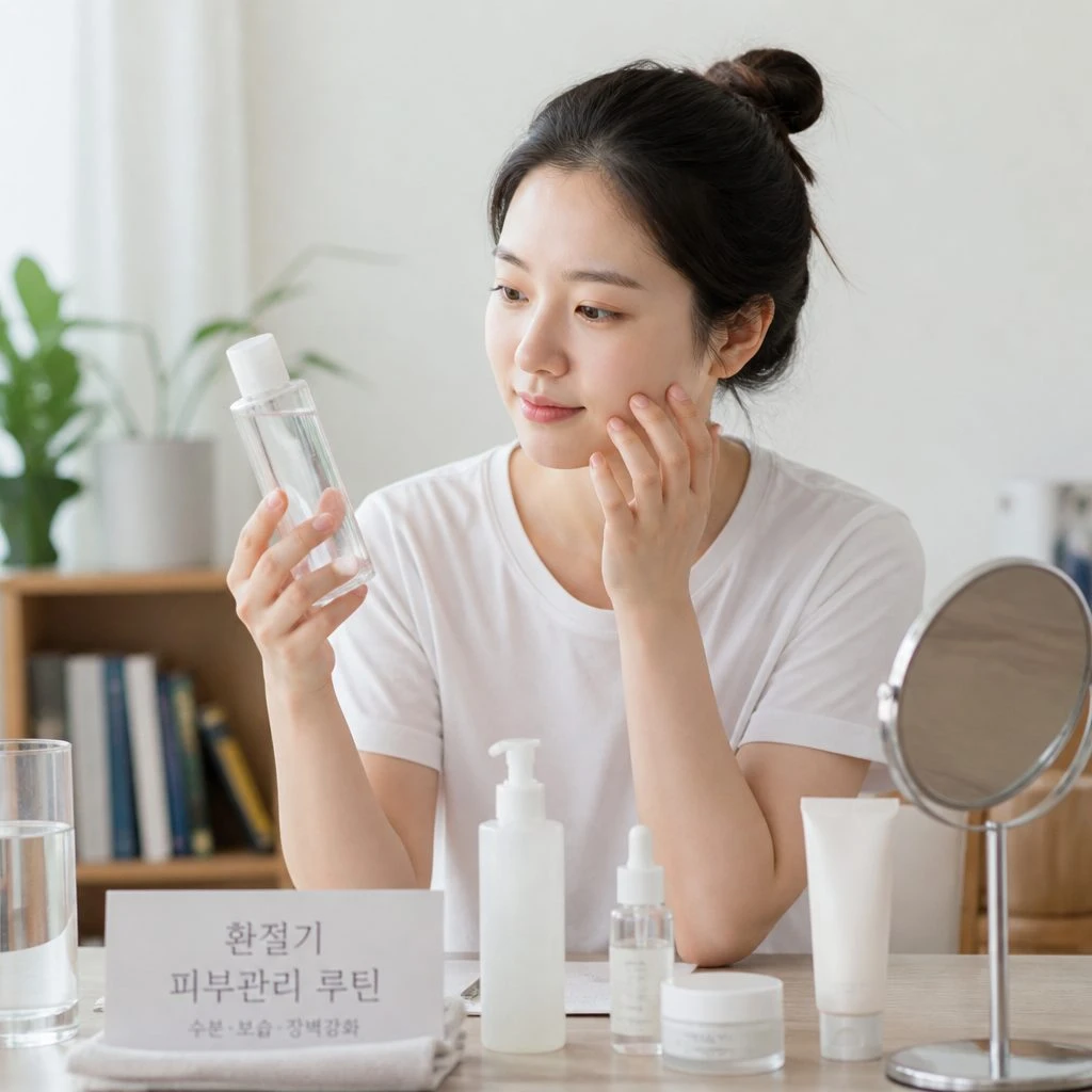 환절기 피부관리 루틴 토너와 보습제품