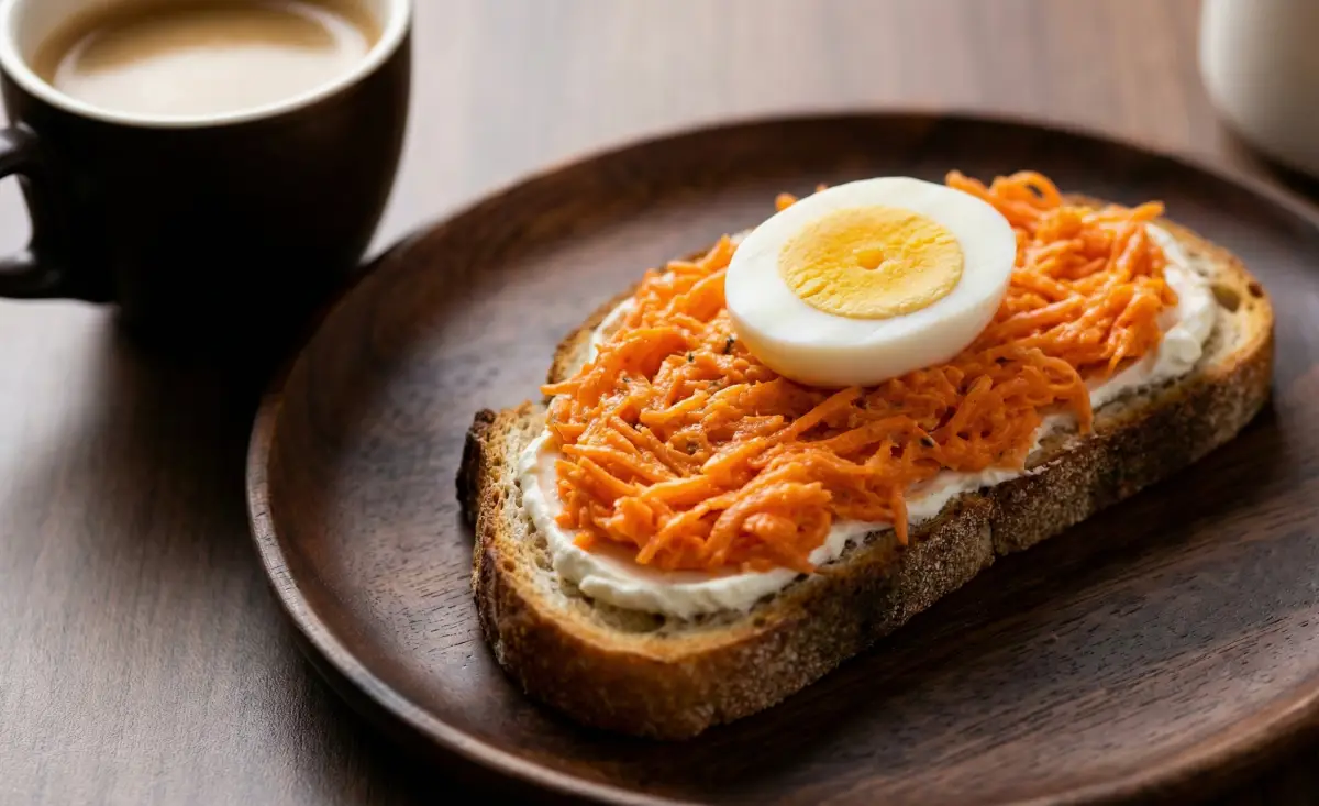 당근 라페를 활용해 브런치 카페 스타일로 완성한 오픈 샌드위치