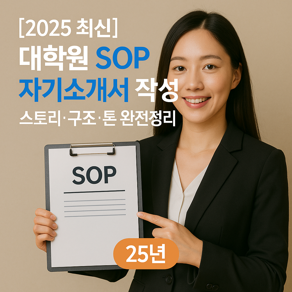 대학원 SOP 자기소개서 작성 25년 스토리&middot;구조&middot;톤 완전정리
