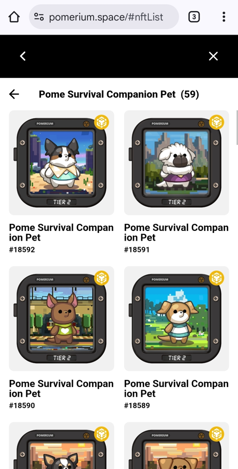 포메리움 NFT 지갑으로 내보내기10