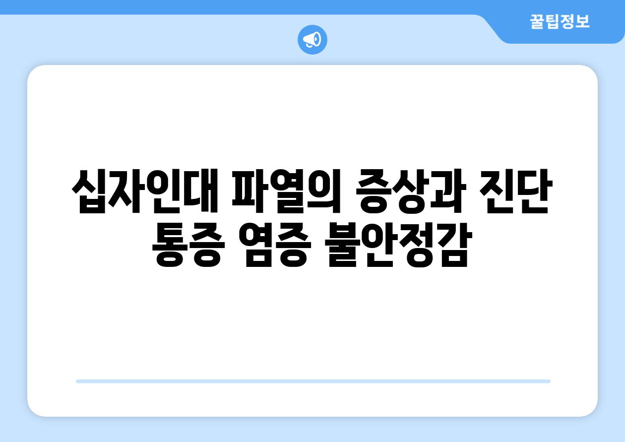 십자인대 파열의 증상과 진단 통증 염증 불안정감