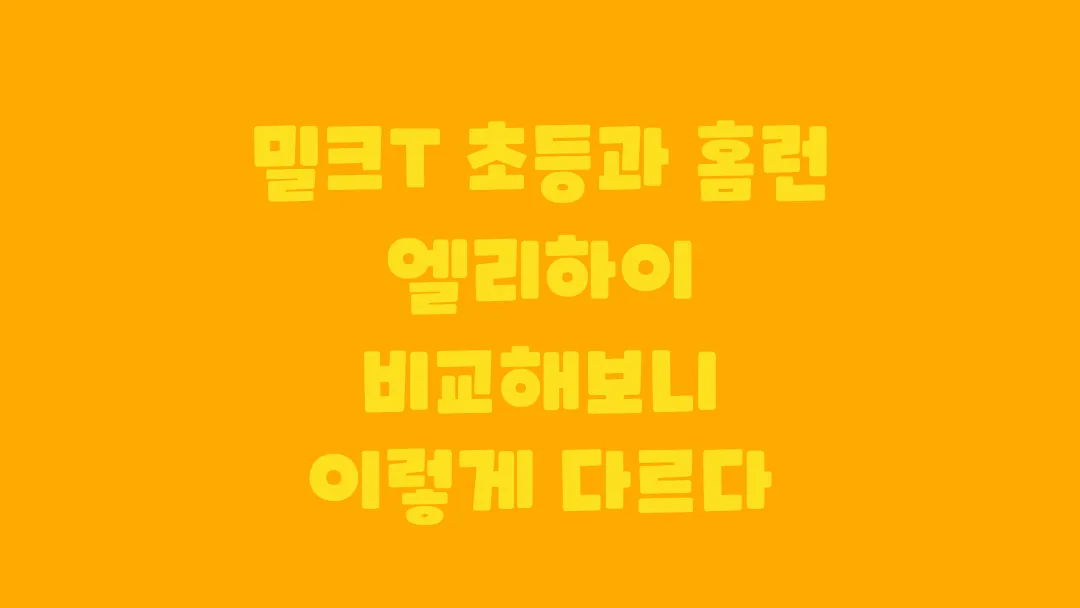 밀크T 초등과 홈런 엘리하이 비교해보니 이렇게 다르다