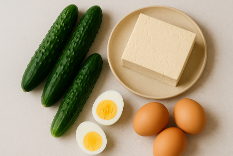 저칼로리 식품인 오이,계란,두부
