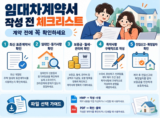 월세&middot;전세 임대차계약서 양식 다운로드