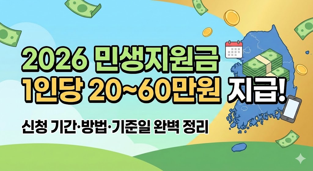 2026 민생지원금 1인당 20~60만원 지급 지역 ❘ 신청 기간·방법·기준일 완벽 정리