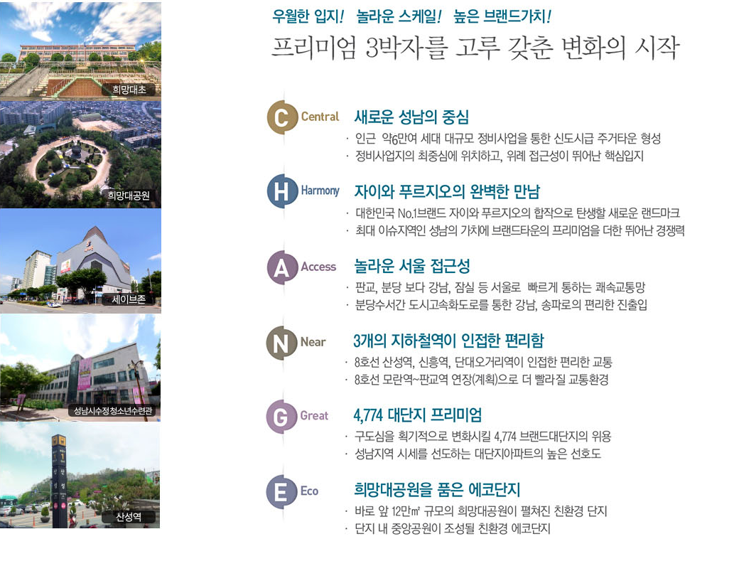 산성역자이푸르지오 입지장점