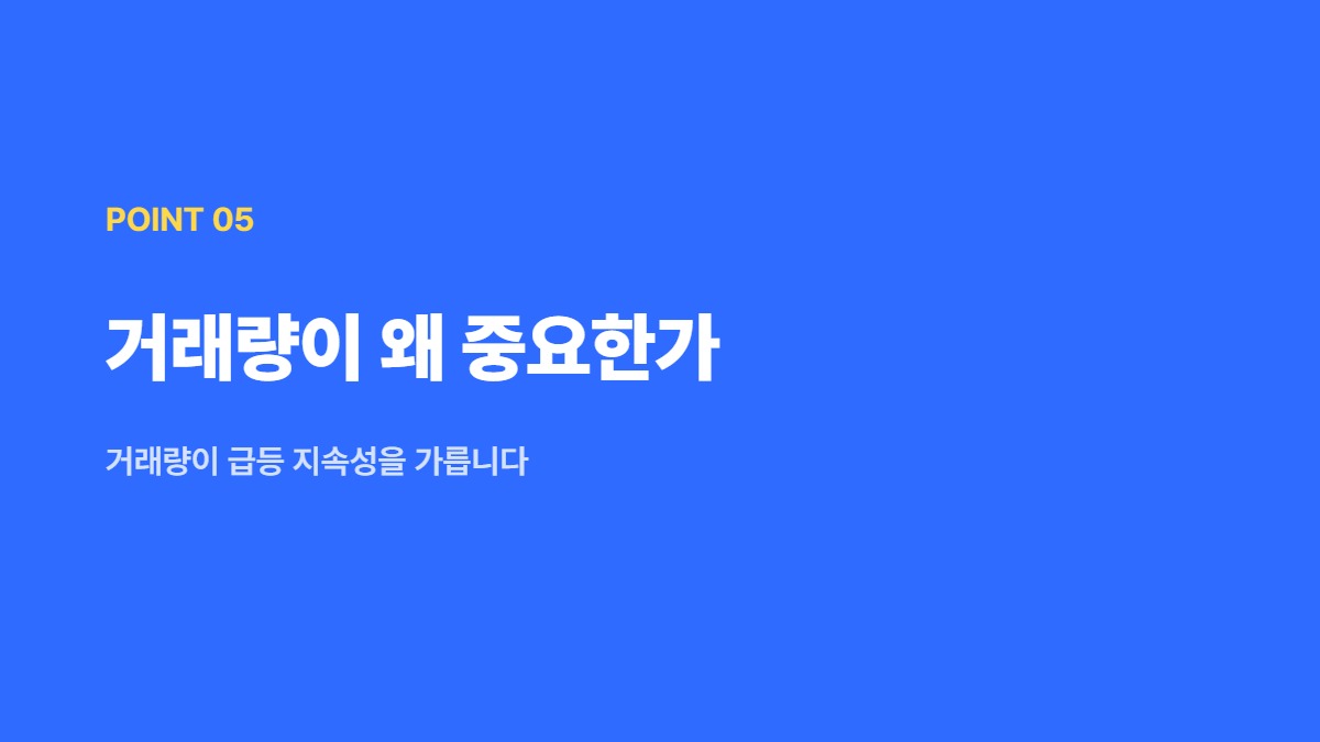 거래량이 왜 중요한가 &mdash; 거래량이 급등 지속성을 가릅니다