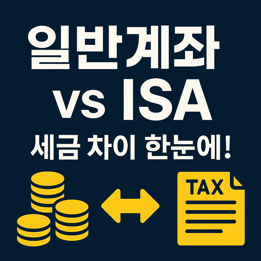 일반계좌와 ISA의 세금 차이를 비교한 재테크 정보형 썸네일 이미지