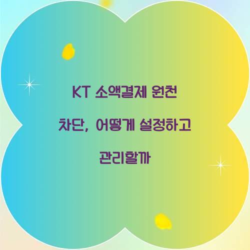 KT 소액결제 원천 차단