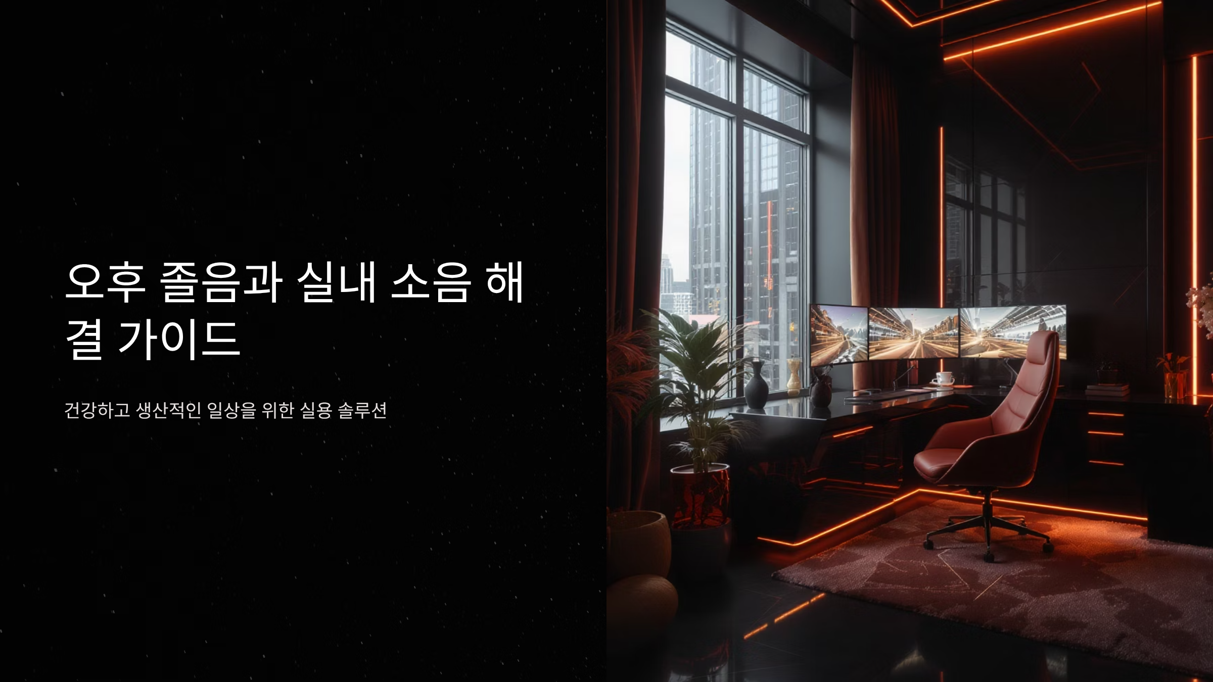 오후 졸음 퇴치와 실내 소음 차단법