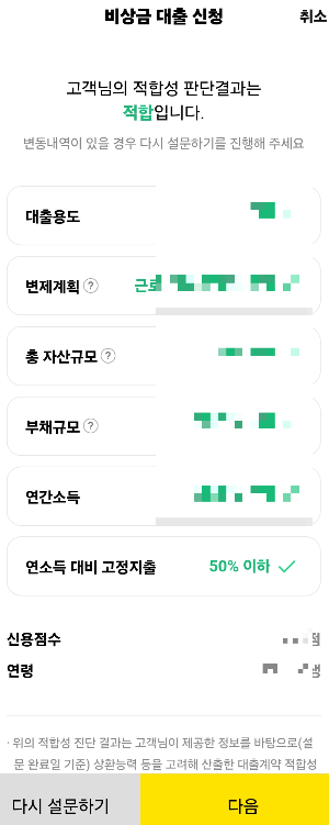 카카오뱅크 비상금대출