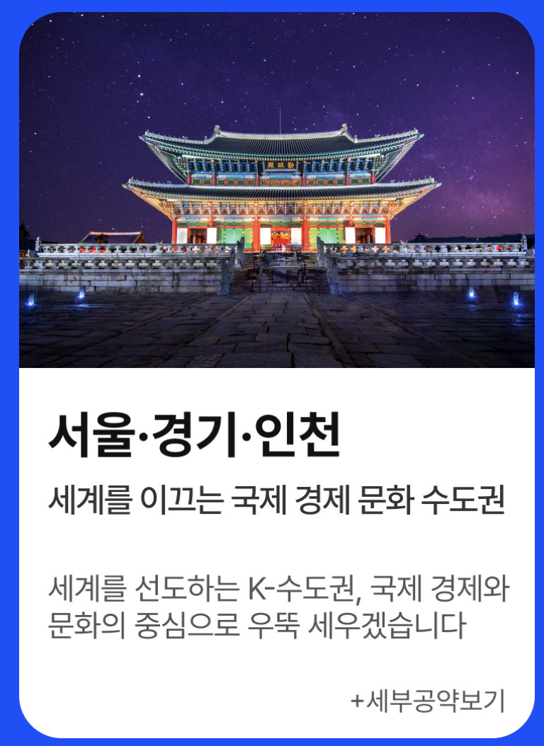 이재명 지역공약 서울 경기 인천 이미지