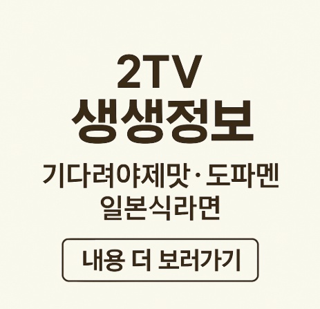 2TV생생정보 기다려야 제맛 도파멘