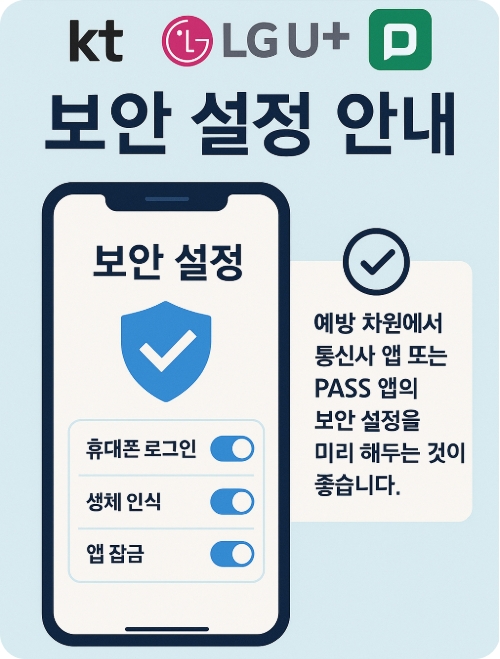 명의도용방지기능 PASS 설정방법