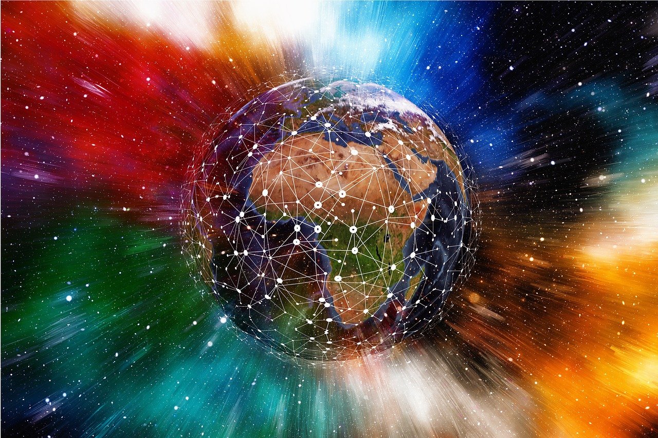 WORLD WIDE 회로망을 표시한 이미지