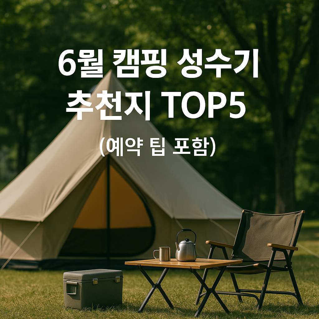 6월 캠핑 성수기 추천지 TOP5 (여름 캠핑장, 자연 풍경, 예약 팁, 가격정보)