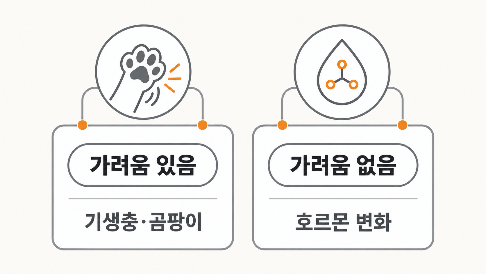 가려움 기준 원인 비교 카드