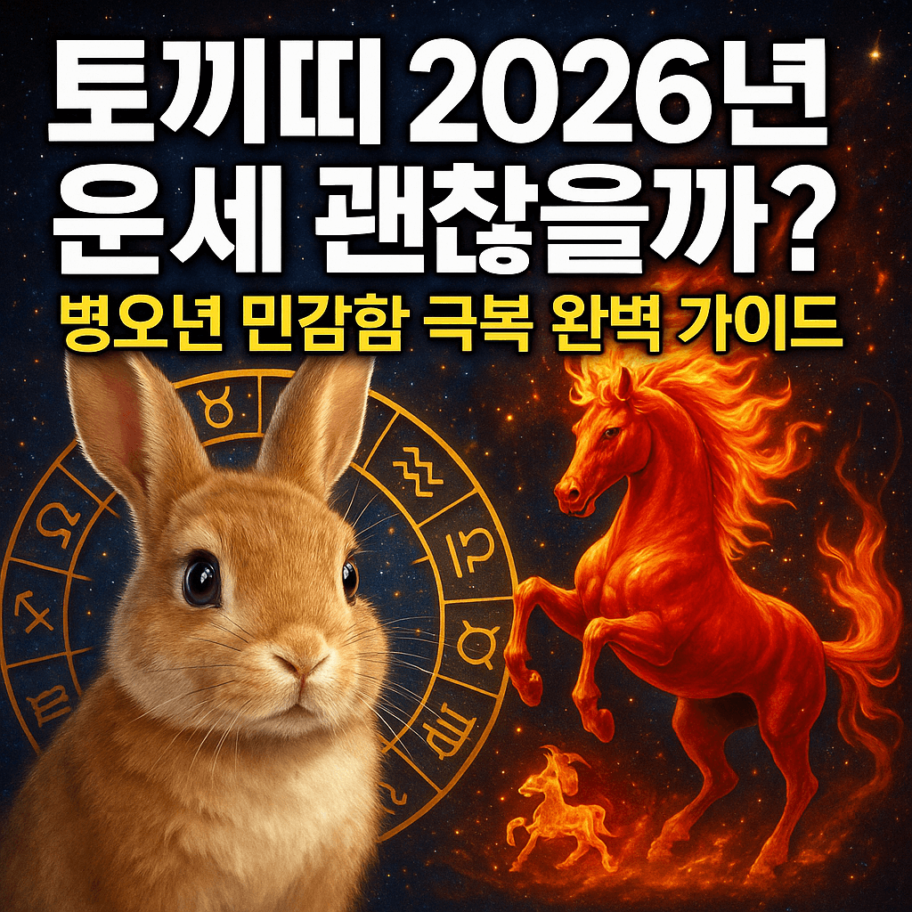 토끼띠 2026년 운세 괜찮을까? 병오년 민감함 극복 완벽 가이드 썸네일