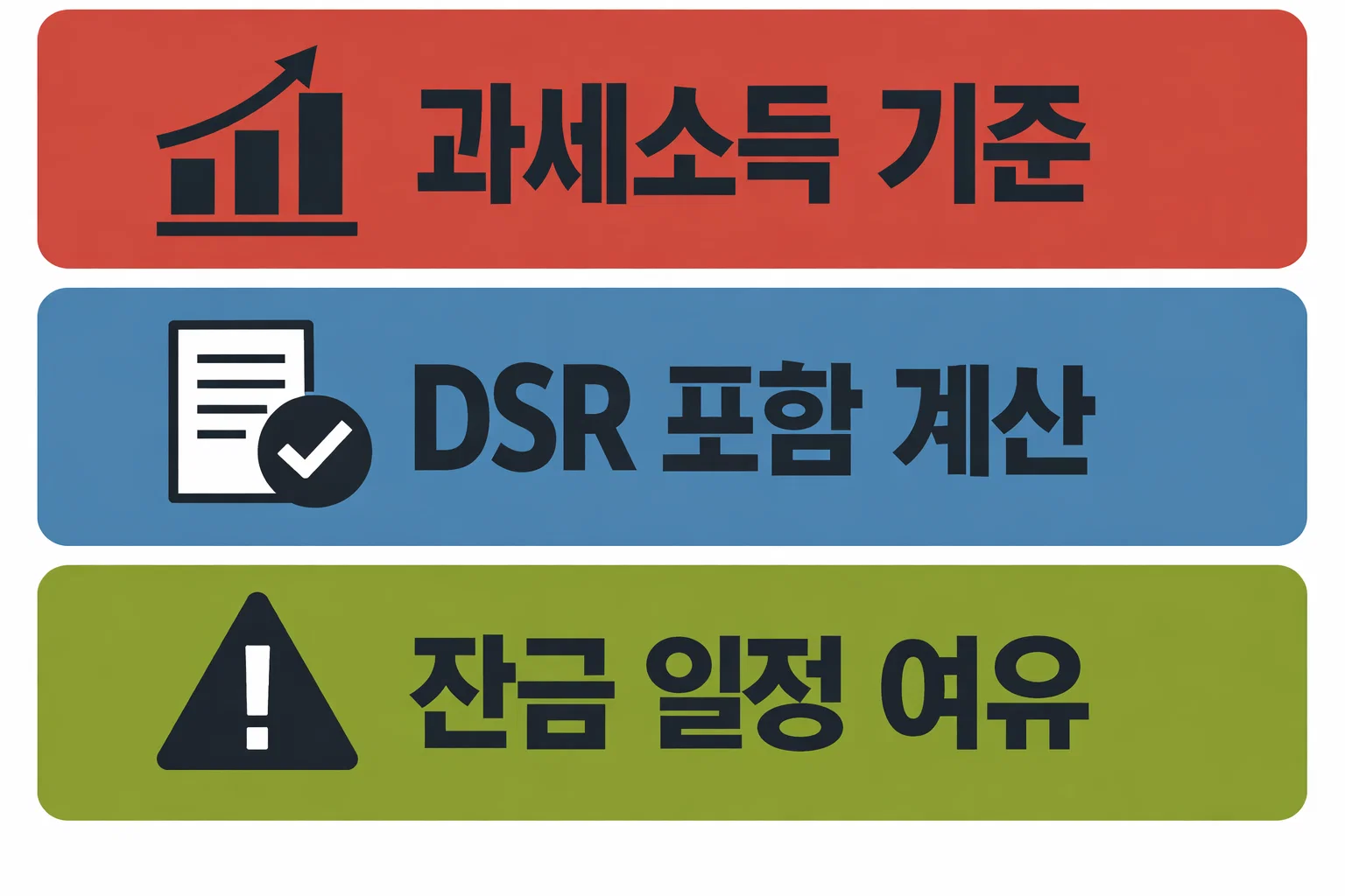 디딤돌대출 승인 반려 사유인 과세소득 기준 DSR 포함 계산과 잔금 일정 여유 조건 설명 이미지