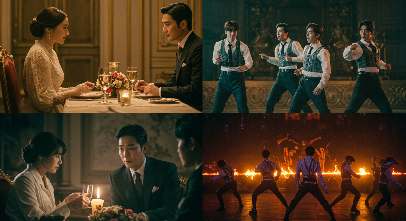 넷플릭스 글로벌 화제작과 드라마 장면 콜라주