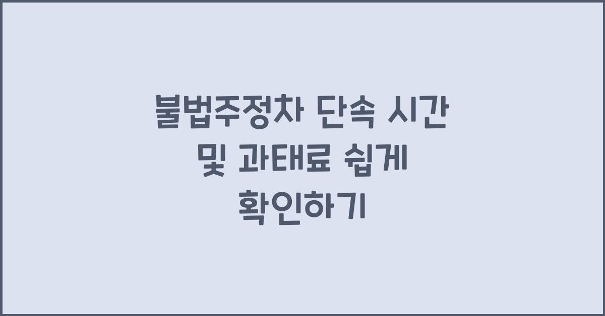 불법주정차 단속 시간