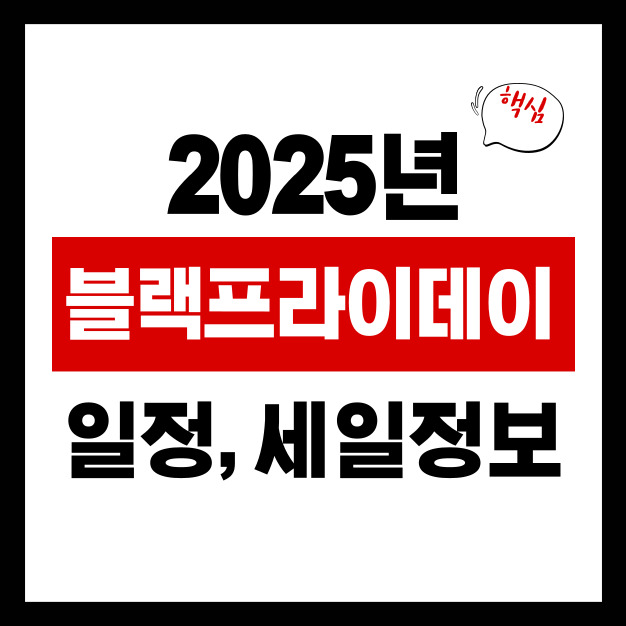 블랙프라이데이 2025 일정 &amp; 세일 정보 총정리