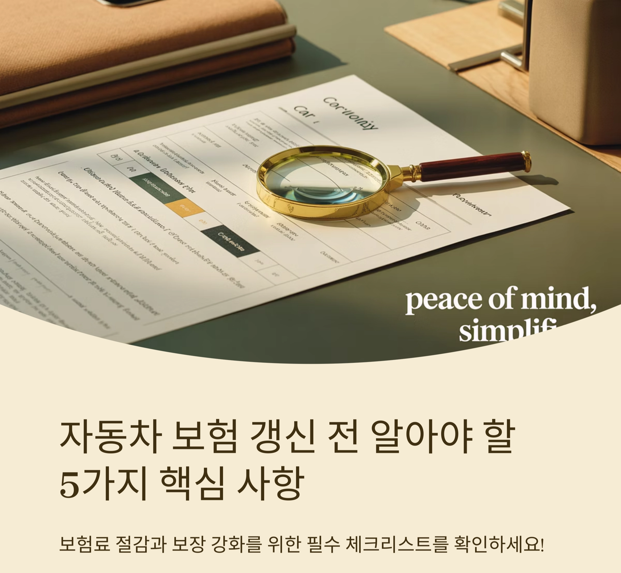 자동차 보험 갱신 전 반드시 알아야 할 5가지 핵심 사항