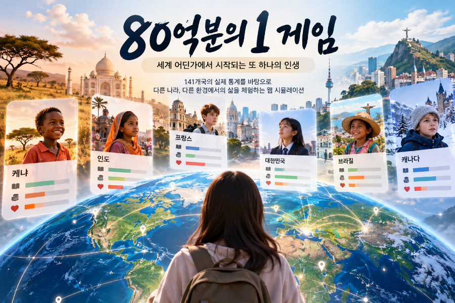 무료 인생 시뮬레이션 사이트 80억분의 1 화면