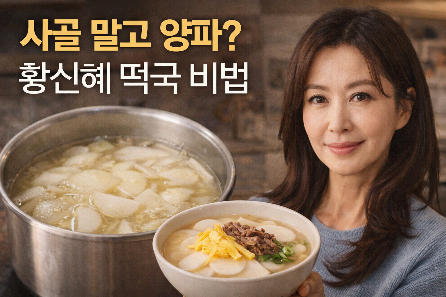 황신혜 떡국 비법 공개… 사골 대신 ‘이것’ 넣었더니 국물이 달라졌다