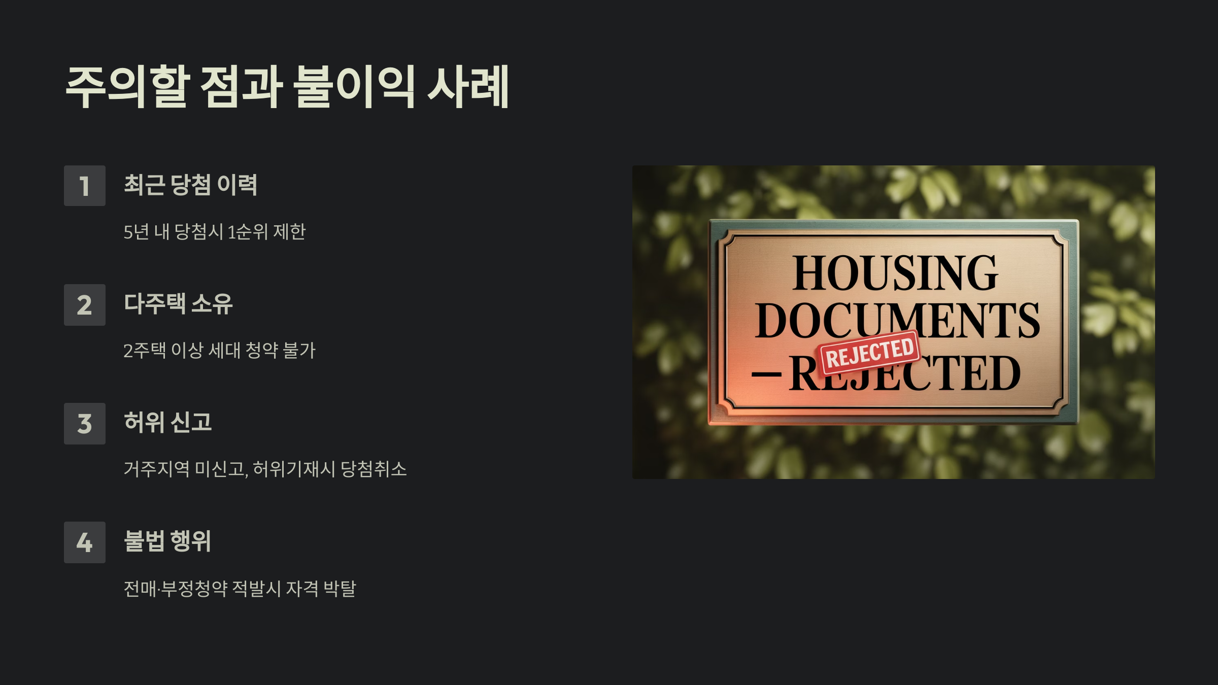 주의할 점과 불이익 사례