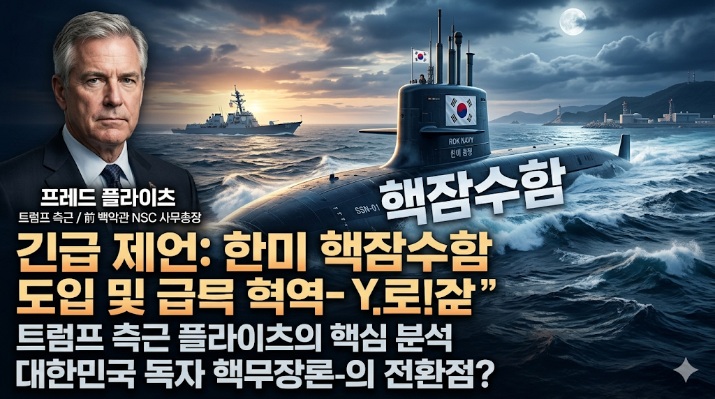 한미 핵잠수함 도입 및 핵연료 주기 확보 시급, 트럼프 측근 플라이츠의 긴급 제언 분석