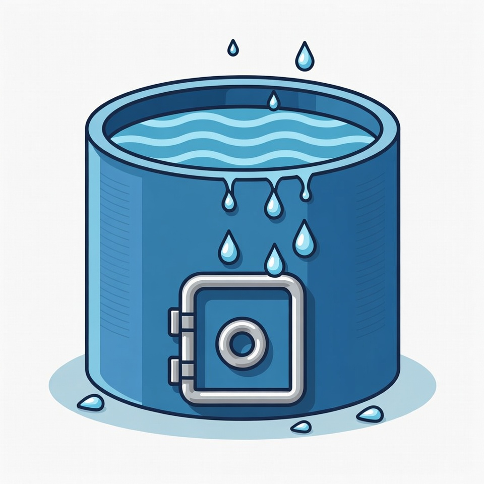 물이 꽉 찬 물탱크 일러스트