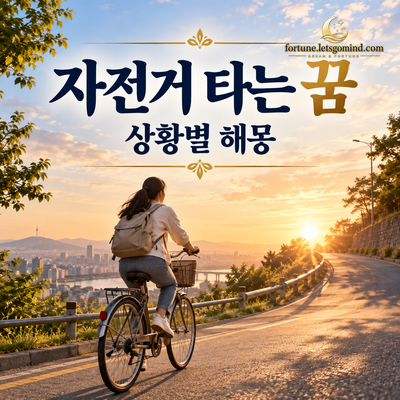 자전거 타는 꿈 제목과 해 질 무렵 언덕길을 자전거로 달리는 장면
