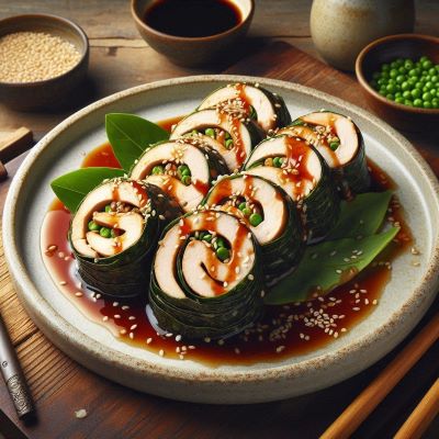 절인 깻잎 닭가슴살 말이