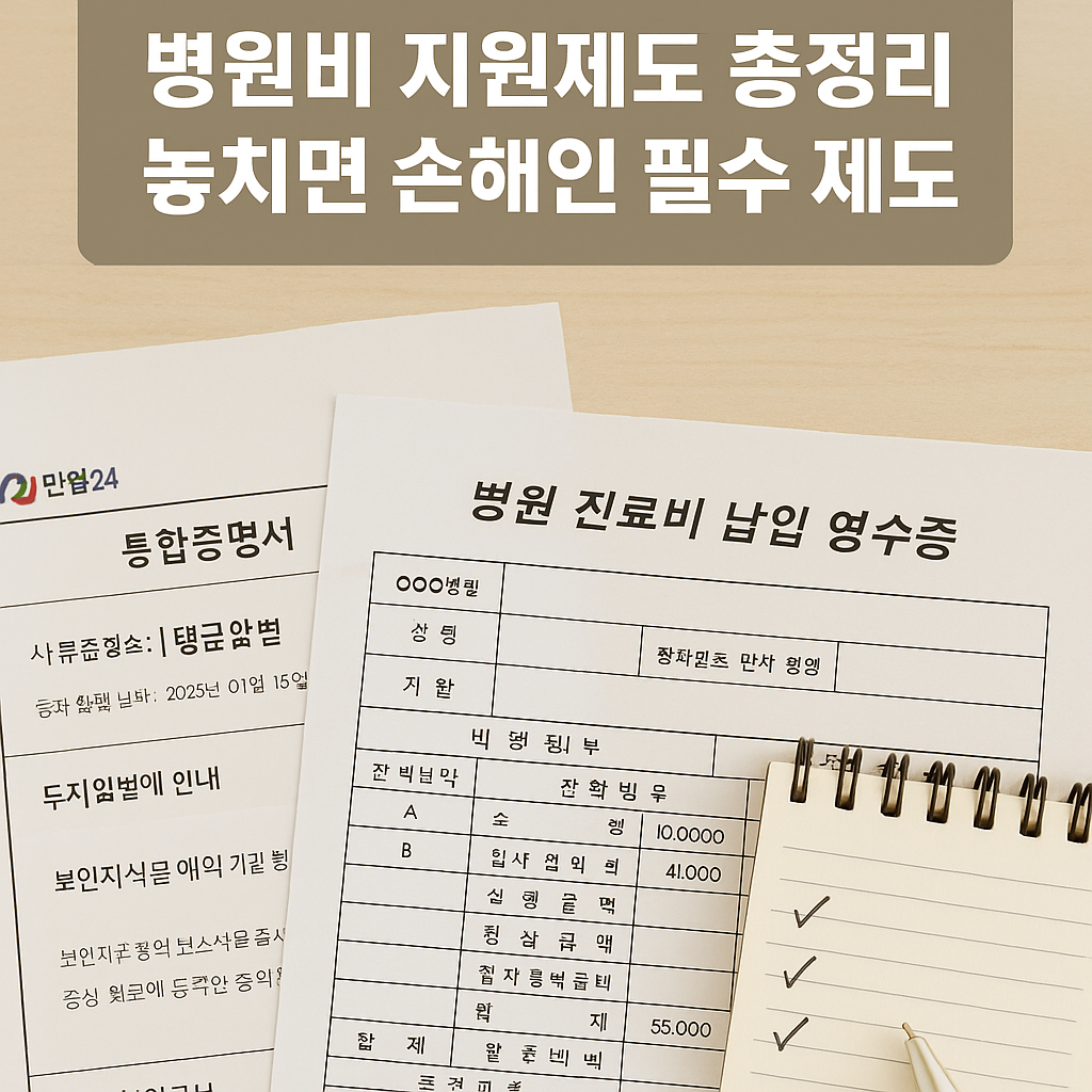 [7편] 병원비 지원제도 총정리 – 놓치면 손해인 필수 제도