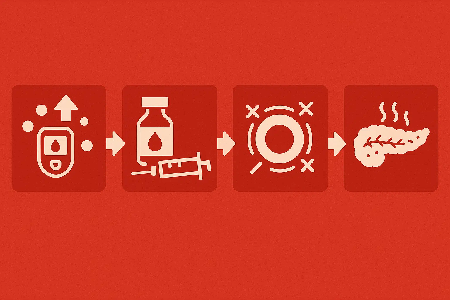 혈당 급상승 → 인슐린 과잉 → 세포 무반응(저항성) → 췌장 베타세포 피로 → 당뇨 발생