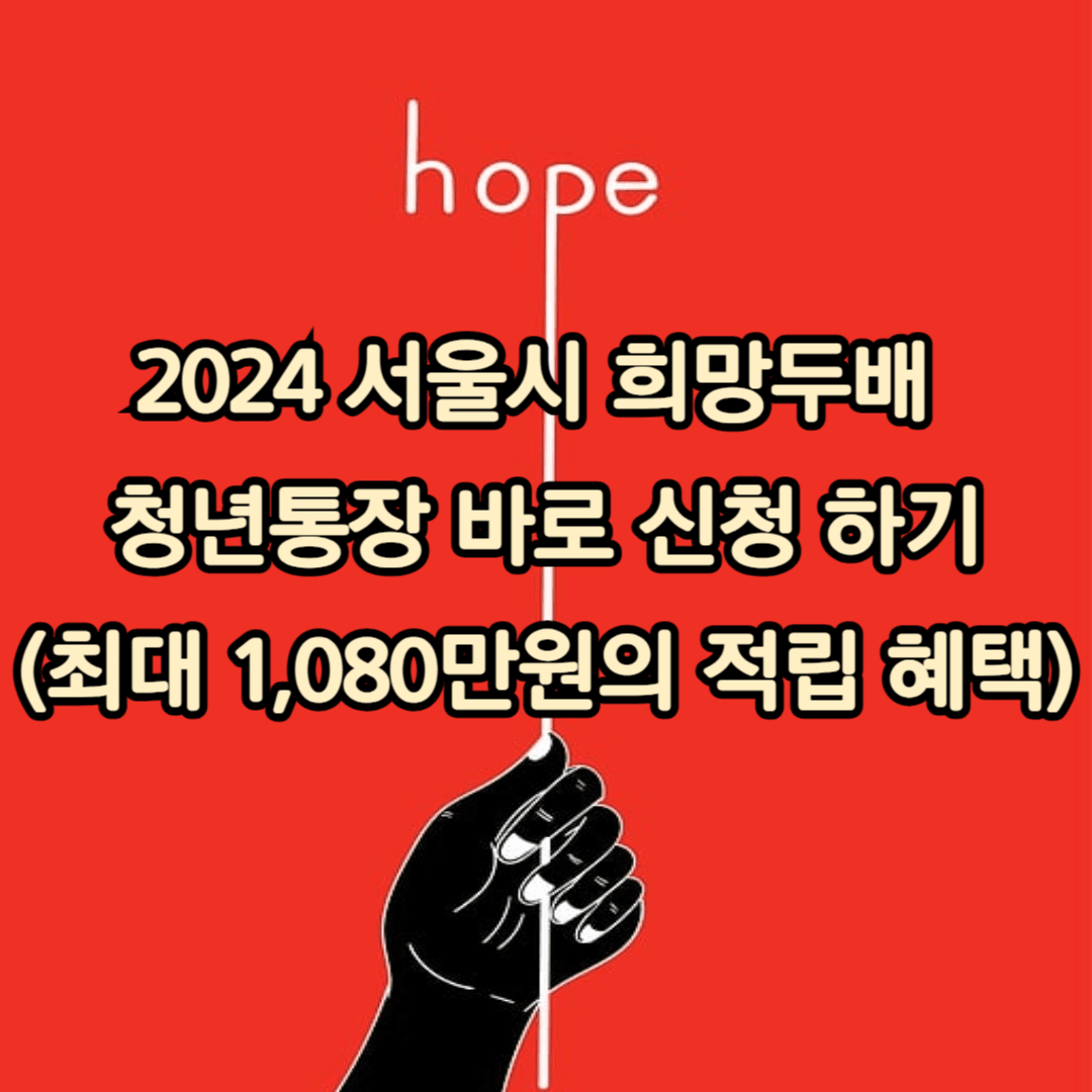 2024 서울시 희망두배 청년통장 바로 신청하기(최대 1,080만원의 적립 혜택)