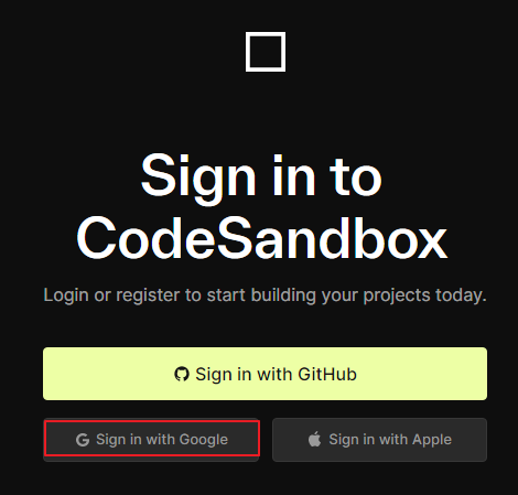 codesandbox 회원가입