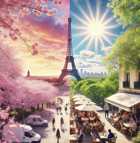 파리 봄 여행과 파리 여름 여행의 반반 사진