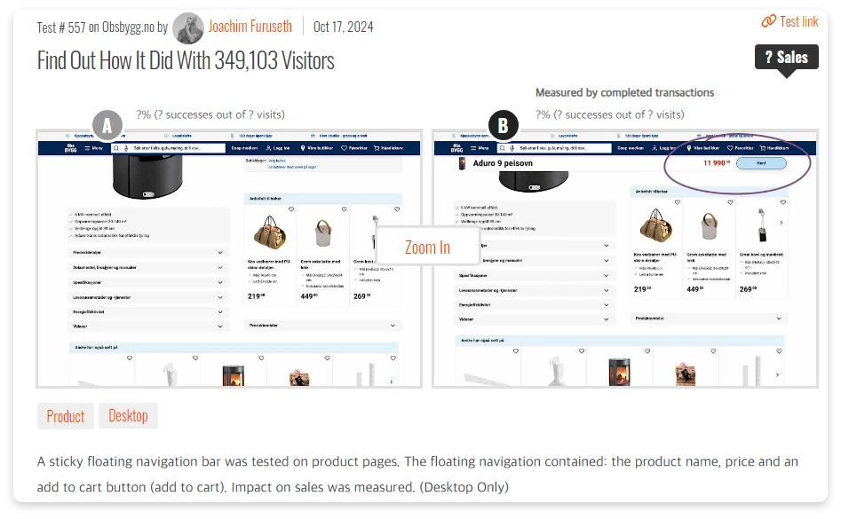 gooui ui AB테스트 실험