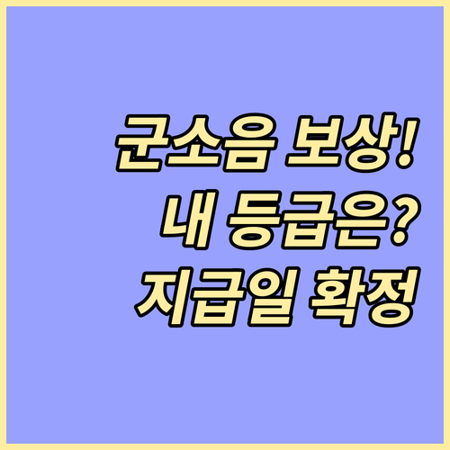 평택 오산 군소음 보상금 등급별 금액..