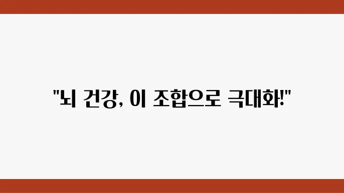 포스파티딜세린+플라보놀 뇌 건옕 영양제 추천 BEST 3