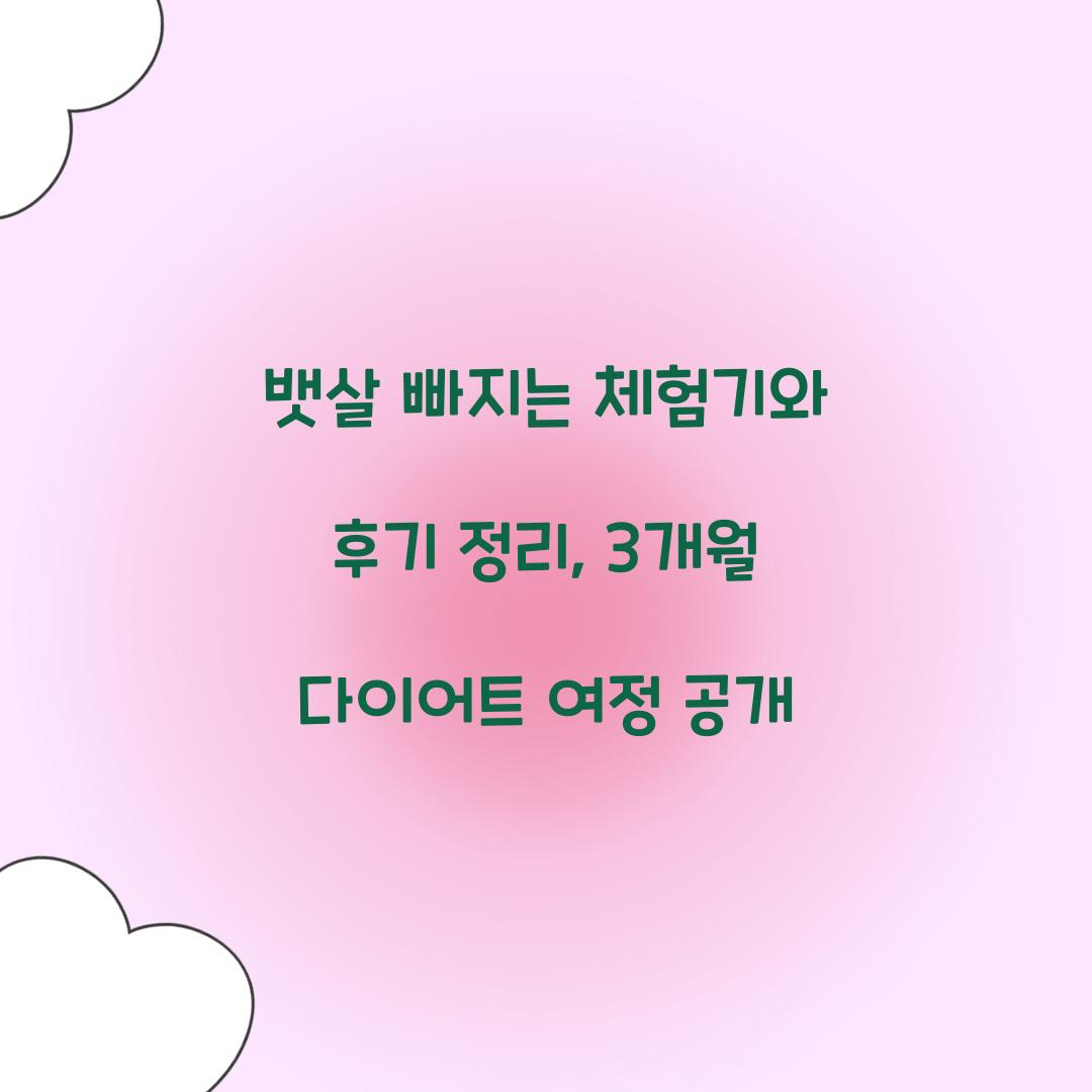 뱃살 빠지는 체험기와 후기 정리