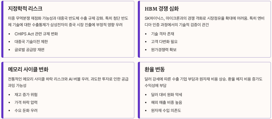 삼성전자 주요 리스크 요인 정리 이미지