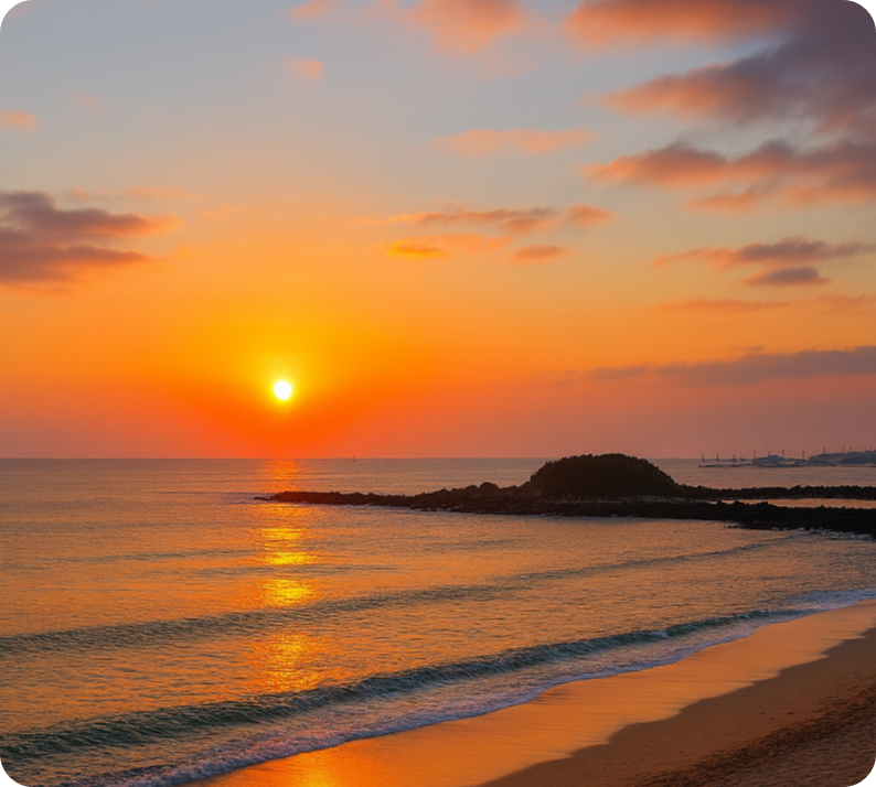 전남 해남 땅끝마을(송호해변&middot;전망대) 새해 일출 명소 AI 이미지
