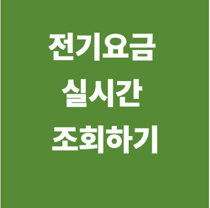 실시간 전기요금 조회 요금납부방법 총정리