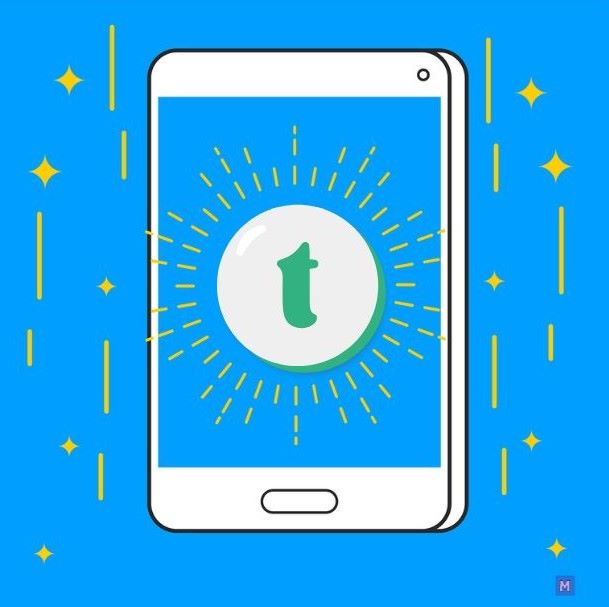 틱톡 앱 아이콘이 표시된 스마트폰 화면과 주변의 반짝이는 효과, 틱톡 크리에이터 되는 법을 상징하는 일러스트 via Pixabay