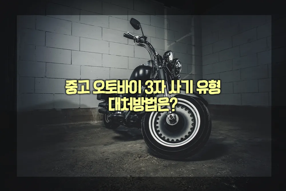 중고 오토바이 3자 사기 유형 대처방법