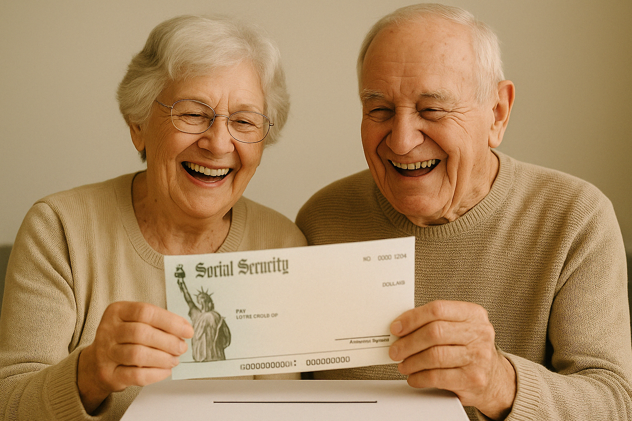 영어: Senior couple overjoyed with Social Security check. Happy elderly couple laughing while looking at their check.
일본어: 社会保障の小切手を受け取って大喜びの高齢夫婦。小切手を見て笑い合う幸せな老夫婦。
중국어 (간체): 老年夫妇收到社会保障支票欣喜若狂。幸福的老年夫妇看着支票开心地笑着。
프랑스어: Couple de personnes âgées ravi de recevoir un chèque de sécurité sociale. Heureux couple de seniors riant en regardant leur chèque.
스페인어: Pareja de ancianos muy contenta con el cheque del Seguro Social. Feliz pareja de adultos mayores riendo mientras mira su cheque.
독일어: Seniorenpaar freut sich über den Scheck der Sozialversicherung. Glückliches älteres Paar lacht beim Anblick ihres Schecks.