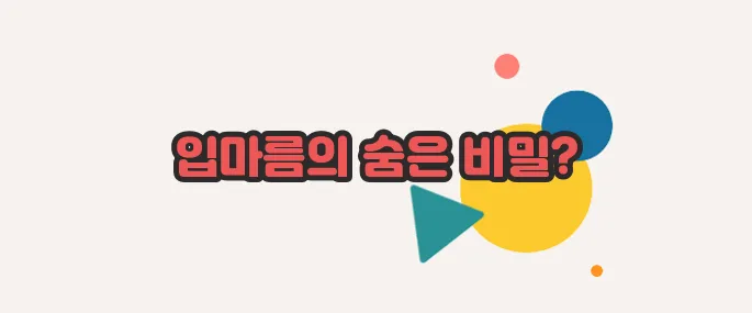 입마름 원인 함께 알아보죠